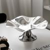 Tainless Steel Plate, Fruit and Snack Tray, Wavy Irregular Metal Storage Tray, Dining Table Decoration, Scandinavian Style