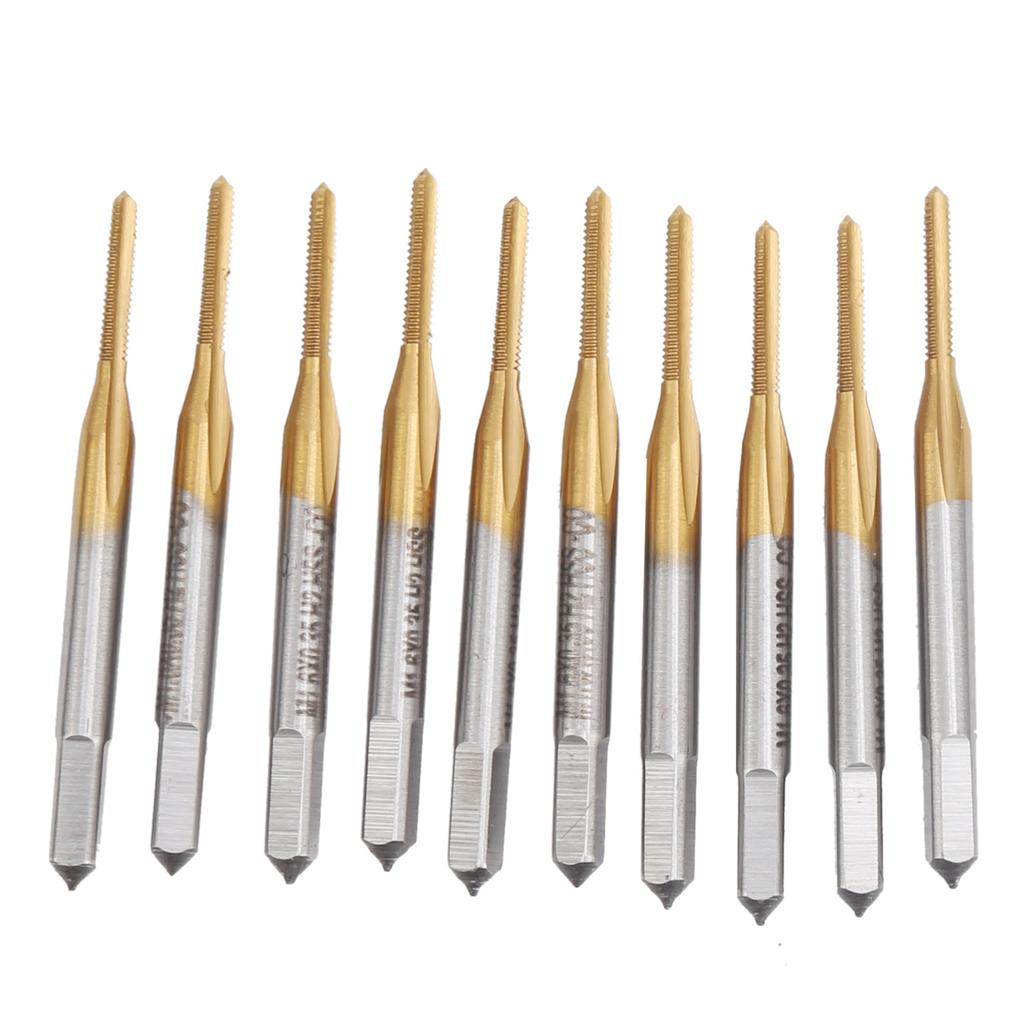 10 Stück Beschichtung Gewindebohrer HSS Hohe Härte Maschinengewindeschneiden Gewindebohrer M1.6 x 0.35