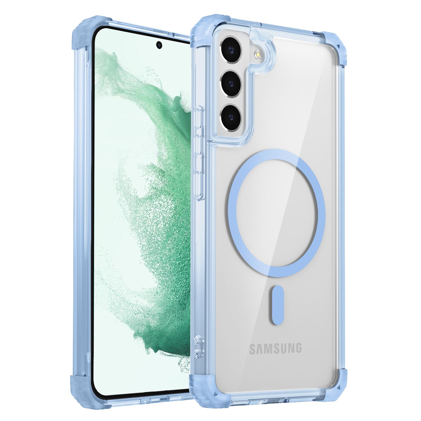 

Для Samsung Galaxy S22 5G Магнітний чохол TPU+PC Прозорий Захист військового рівня Чохол для телефону Transparent Blue