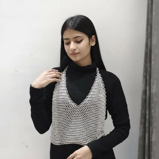 Модный Средневековый Алюминиевый Кольчужный Топ С Заклепками 9 мм 16 калибра Для Женщин Подарок на День Рождения