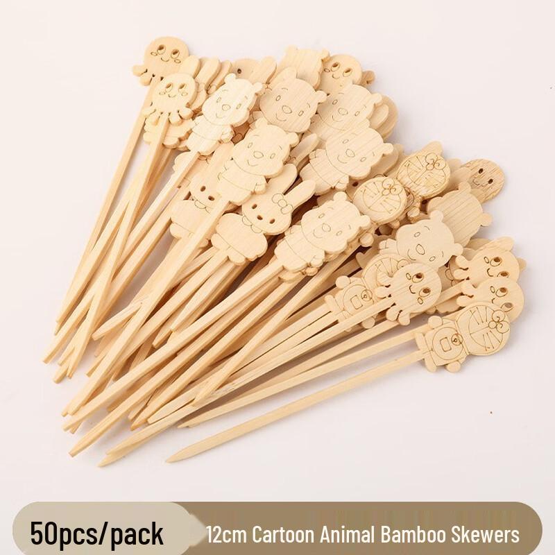 Oeny Cartoon Animal Disposable Bamboo Picks