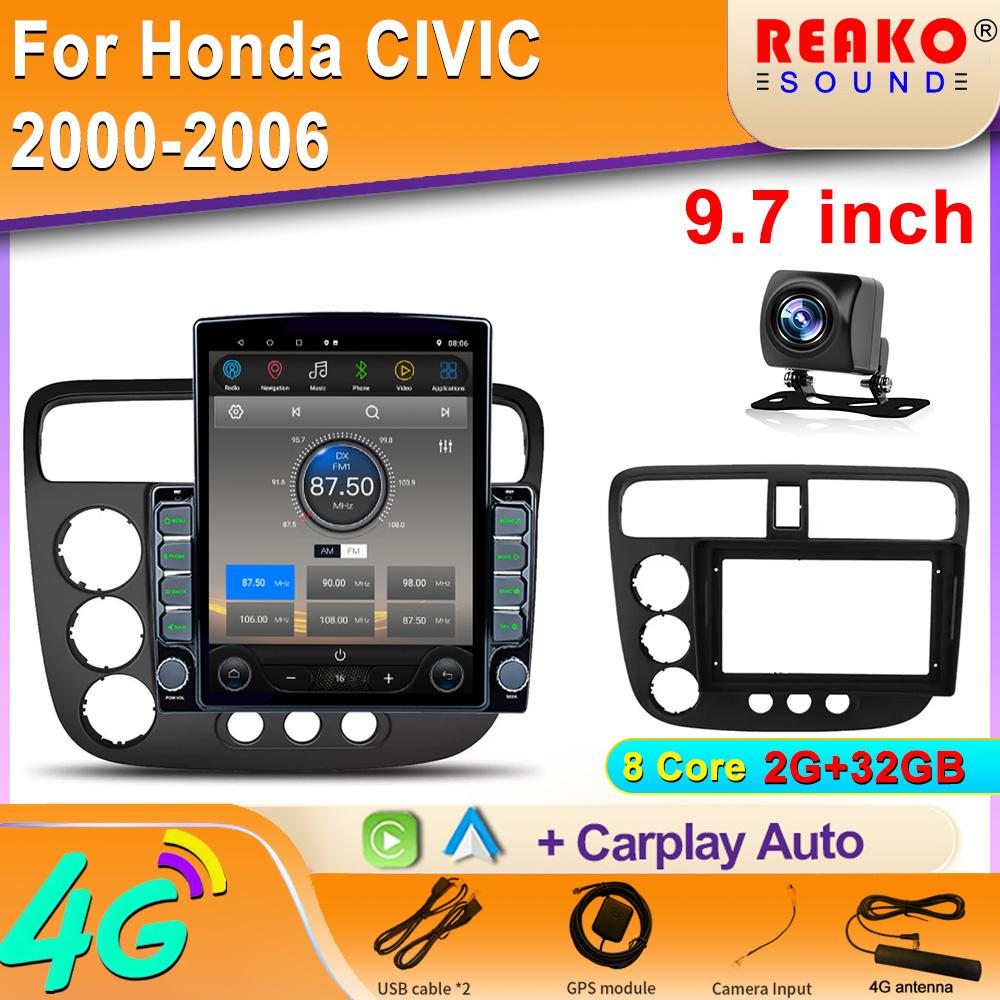 

9,7-дюймовый вертикальный экран Tesla Android 12.0 для Honda CIVIC 2000-2006 Автомобильный радиоприемник GPS-навигатор Мультимедиа Видеоплеер 8 core 2GB+32GB