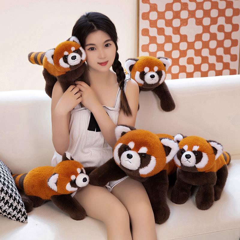 Cartoon Simulation Lying Down Little Raccoon Doll Plush Toy Raccoon Doll Children Soothing Rag Doll Birthday Gift