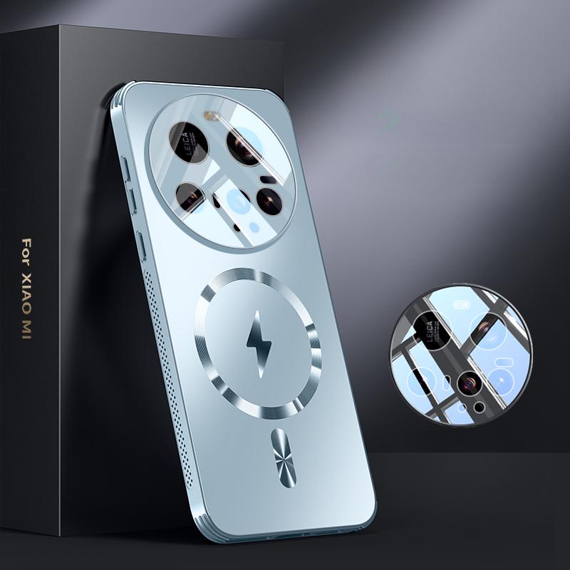

для Чехол Magsafe для Xiaomi 15 Ultra Frosted Shockproof Lens Film Защитная пленка для Xiaomi Mi 15 14 Pro 13 Магнитный чехол for Xiaomi 15 Ultra небесно-голубой