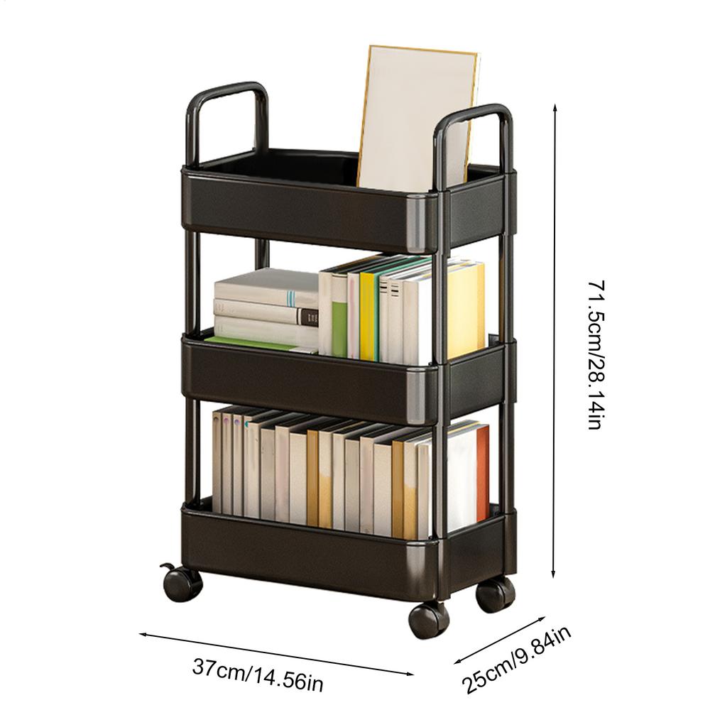 Rolling Carts With Wheels Utility Cart On Wheels 3/4 Tier Utility Rolling Carts With Wheels Storage Trolley With Handles