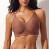 Jelly Glue Underwear Women's Seamless European And American Large Size Big Breasts Bra Gathered Breast Milk Without Steel Ring Bra