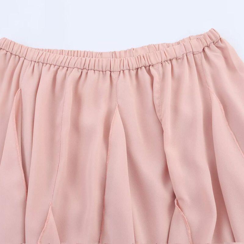 Za Western Style ZR Women Clothes New Elegant Slim Fit High Waist Irregular Laminated Decoration Skirts 2998328