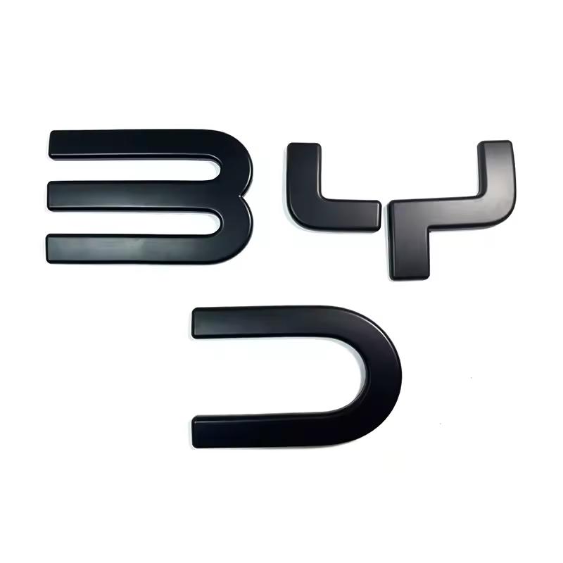 For BYD Shark 6 Accessories Black Car Label Sticker Car Front Logo Frame Head Bumper Decor 3D Sticker Cover