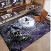 Skull Gothic Theme Soft Crystal Velvet Rug Custom Name & Text Print Non Slip Floor Rug for Bedroom Living Room