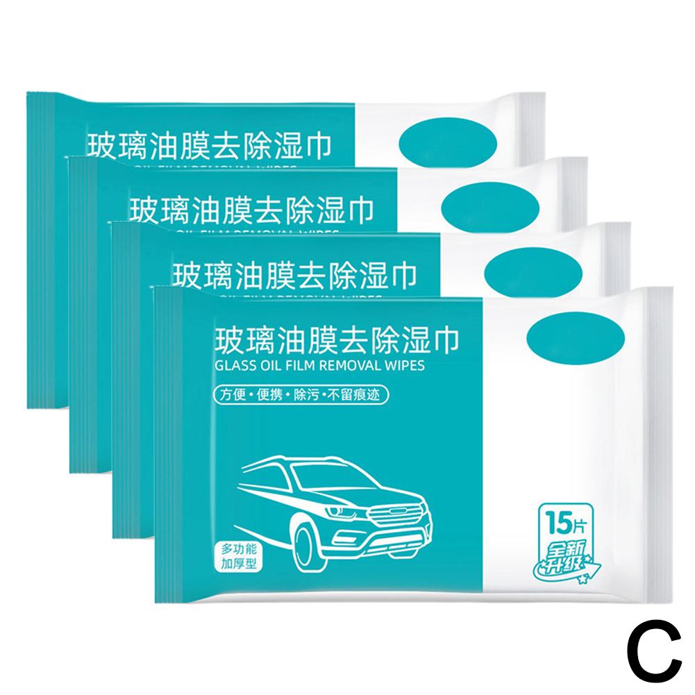 Car Glass Oil Film Removal Wipes Front Windshield Cleaning Vehicle Window Oil Film Wash Agent Wipes Automotive Supplies 15-60PCS