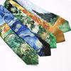 Cravatte da Uomo in Poliestere da 8 cm con Stampa Floreale Creativa, Cravatte Blu Verde Cielo Stellato, Accessori Casual per Abito da Festa Matrimoniale, Cravatta