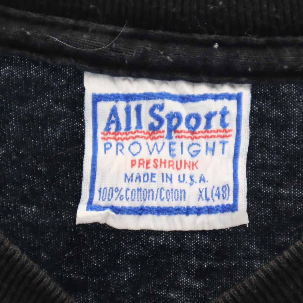 ALL SPORTS 90s Made In USA Old Short Sleeve T-shirt XL Black Men's Used