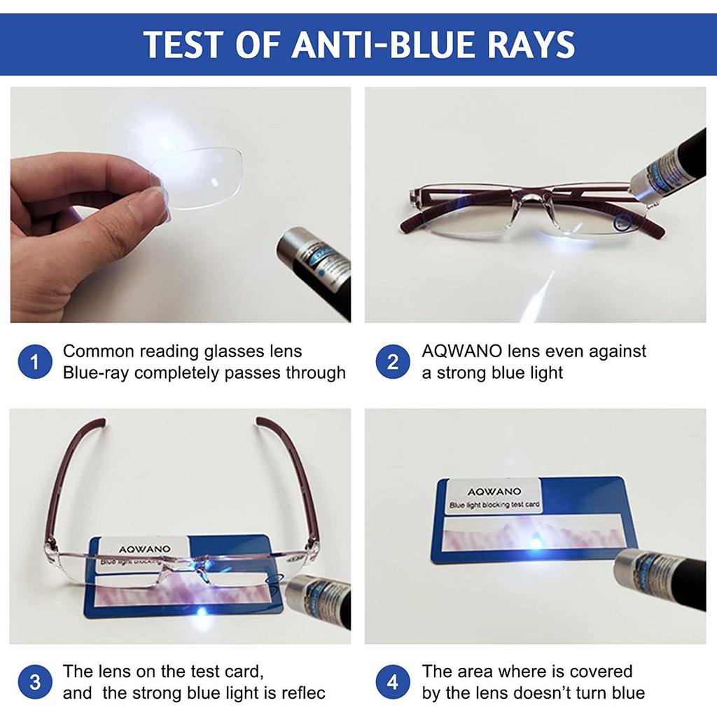 KLASSNUM Frameless Reading Glasses Men Anti Blue Light Computer Magnifying Glasses Anti Fatigue Presbyopic Glasses Optical +1-+4
