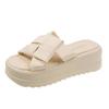 Schwarze Plateauslipper mit Absatz für Damen Sommer 2025 neu Französische High-End-Mode Strandsandalen