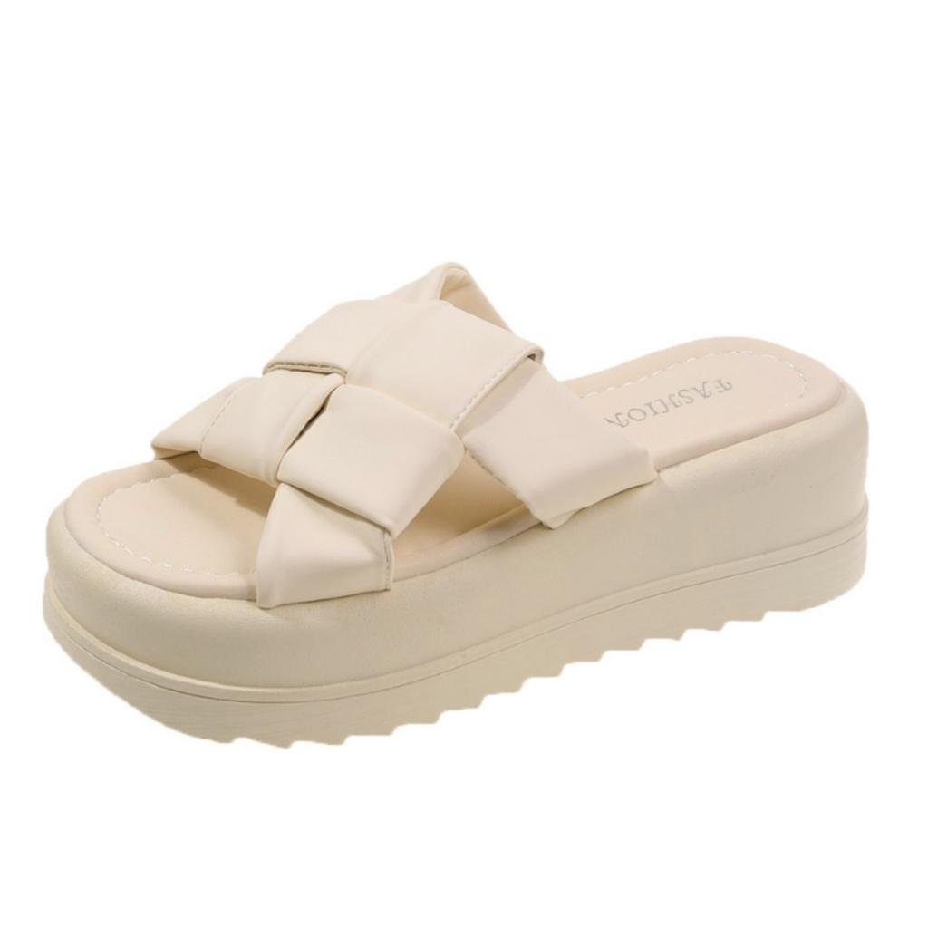 Schwarze Plateauslipper mit Absatz für Damen Sommer 2025 neu Französische High-End-Mode Strandsandalen