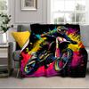 Motocross Rider In Action Blanket Flannel Blanket for Bed, Sofa, Camping, Hiking, Picnic Essentials, Gift for Family Fan Gifts