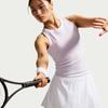 Женские теннисные топы Nike Court Advantage Женские выбеленные сушилки/Белый круглый вырез