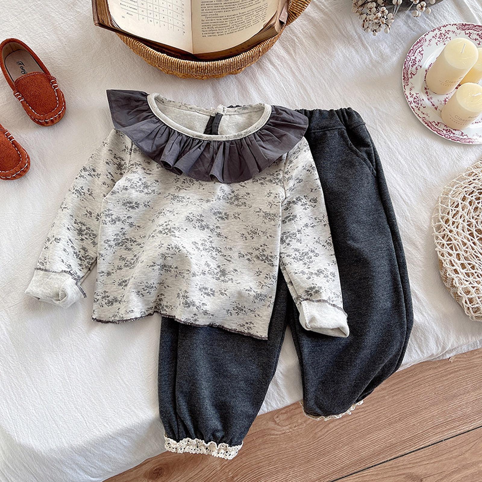 

Детский повседневный комплект с длинным рукавом, удобные наряды для повседневной носки 90