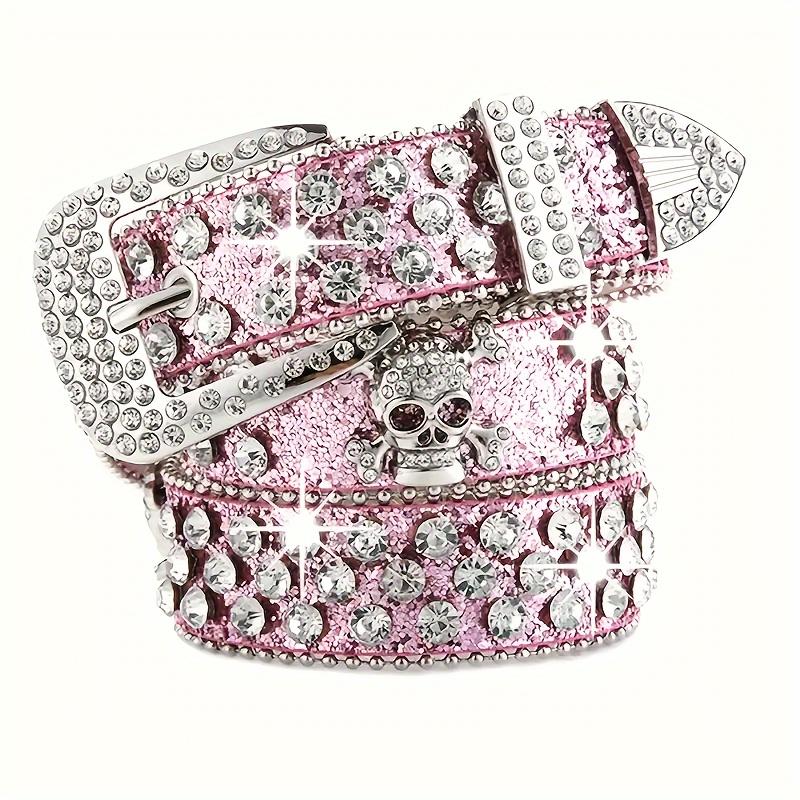 Fashion Diamond Western Cowboy Style Y2K Women's Belt PU Leather BB Belt Denim Dress Accessories