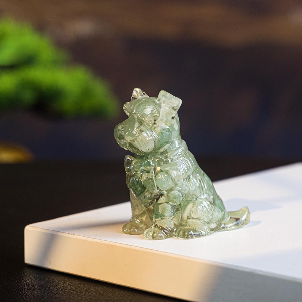 Resin Crystal Dogs Snow Shih Tzu And Golden Retriever Home Decor Gift For Animal Lovers