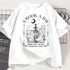Fashionable retro letter printed Harajuku style aesthetic Tshirt for Womens daily versatile short sleeved Tshirt