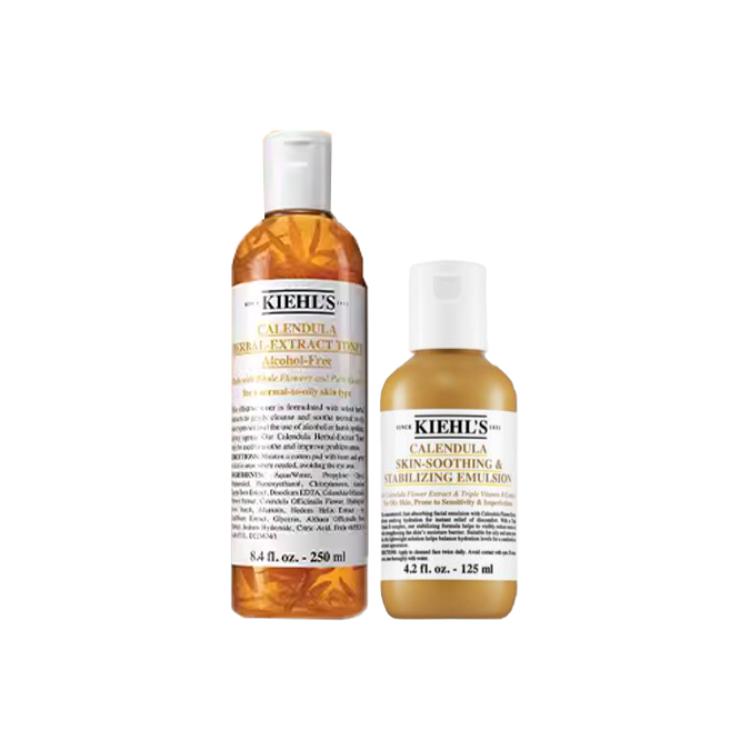 Kiehl s Calendula Herbal-Extract Toner And Calendula Skin-Soothing & Stabilizing Emulsion Set Emulsion 125ml+ Toner 250ml