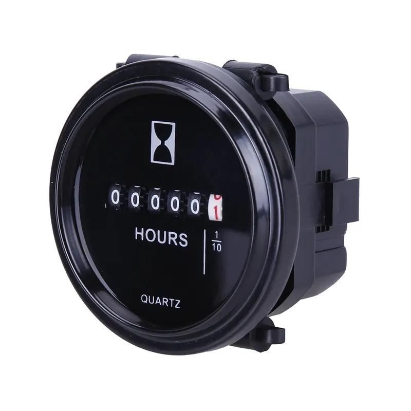 12v 24v 36v Hour Meter for Marine Boat Engine 2" Round Waterproof Gauge Motorcycle Car Truck Mechanical Hour Meter Counter Timer