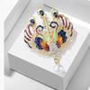 Peacock Inspired Brooch Pin with Pearl Accent Elegant Vintage Style Dress Accessory for Women Jewelry Outfit Decoration