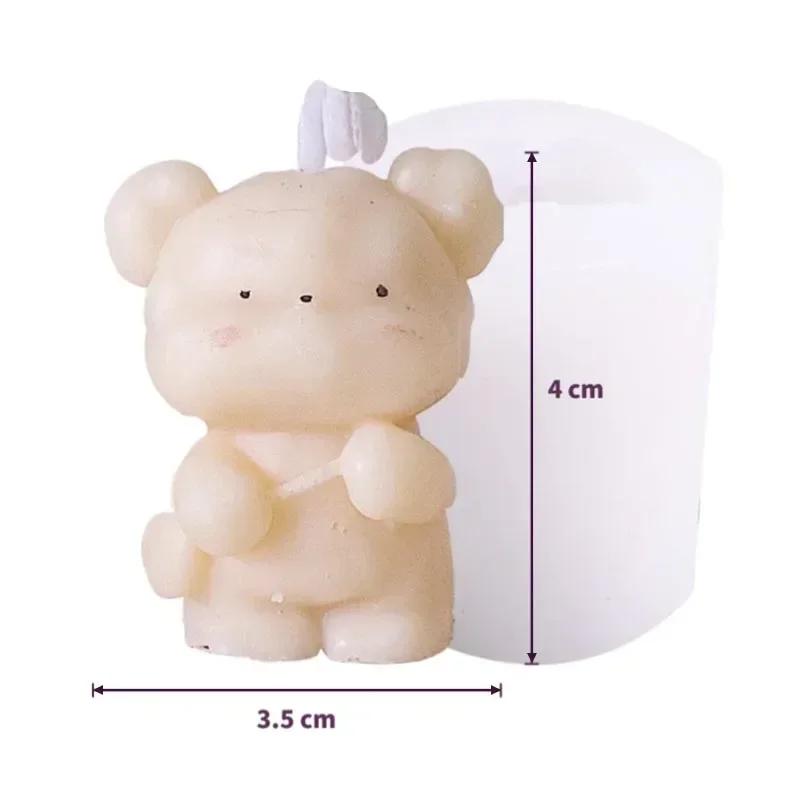 Cute 3D Bear Silicone Mold Creative Multiple Bears DIY Chocolate Candy Molds Kitchen Baking Cake Decor Candle Soap Mould