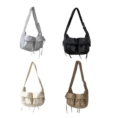 Retro Canvas Messenger Bag Large Book Laptop Shoulder Bag for Women Men Large Crossbody Bag with Multiple Pockets