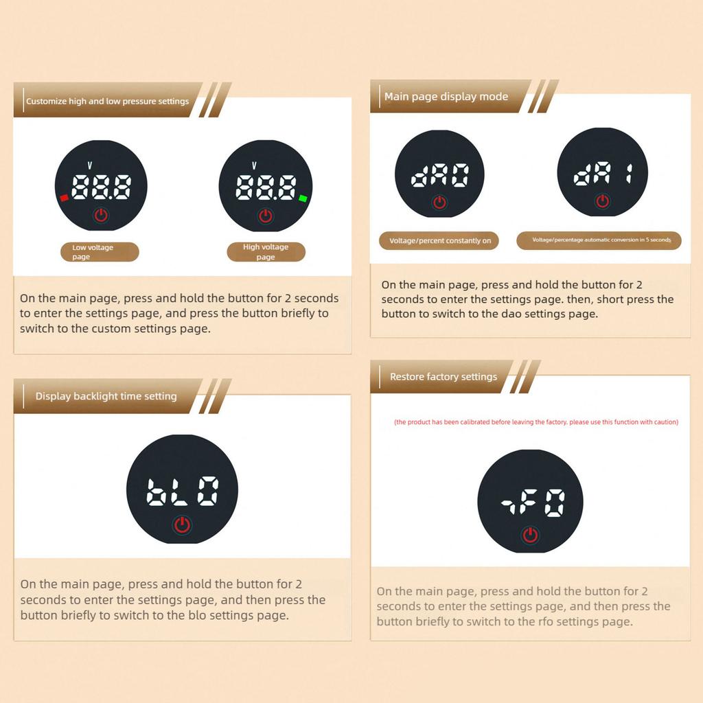 Battery Voltage Indicator Meter 12V/24V Power Level Monitoring Tool Easy Installation ABS Construction For Solar Systems