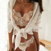 Ultradünne Spitze-Unterwäsche-Sets für Damen, Bralette, Push-Up-Büstenhalter, sexy Wimpern-BH, französische Dessous, weiblicher BH und Höschen-Set