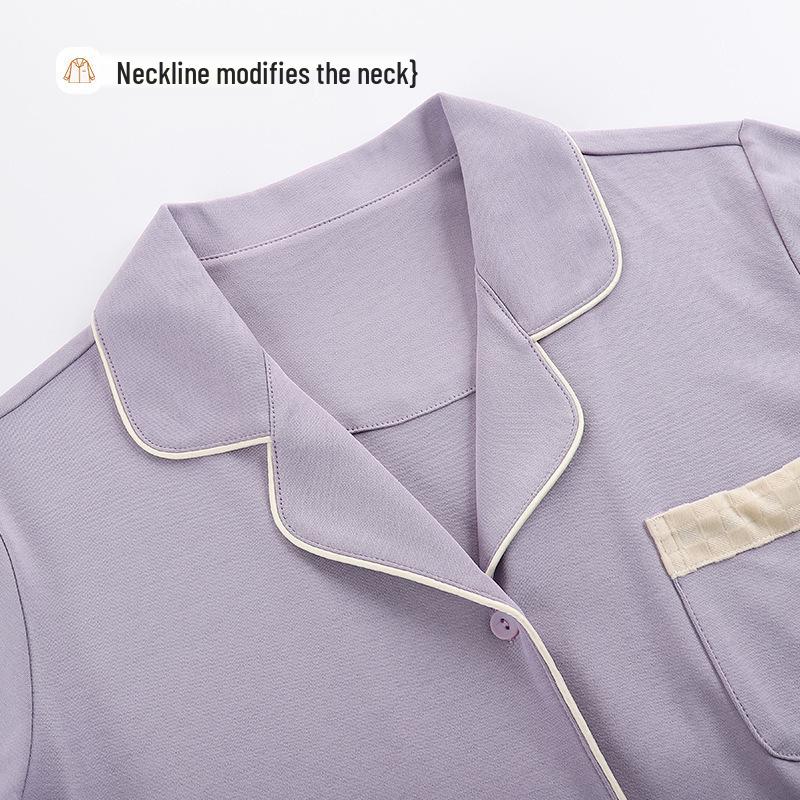 Women's Plus Size Cotton Pajamas - Warm Long Sleeve Lapel Cardigan for Autumn/Winter