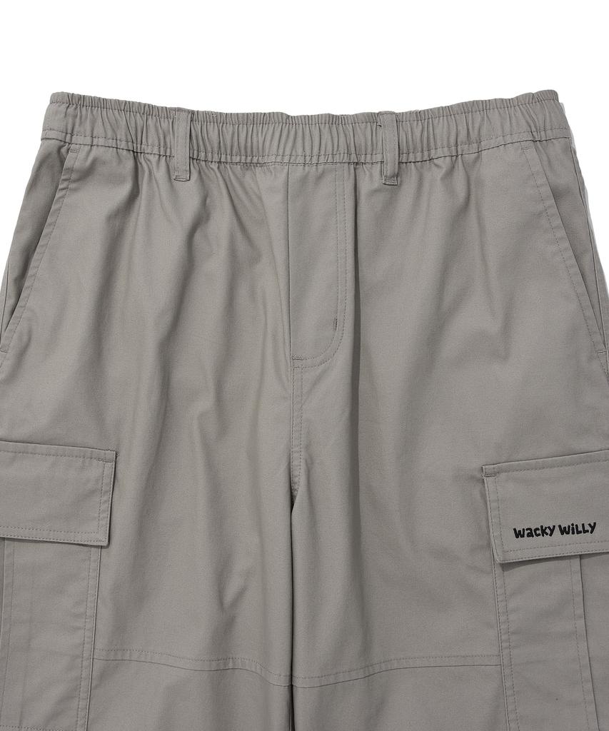 WACKY WILLY Parachute Cargo Pants Light Grey