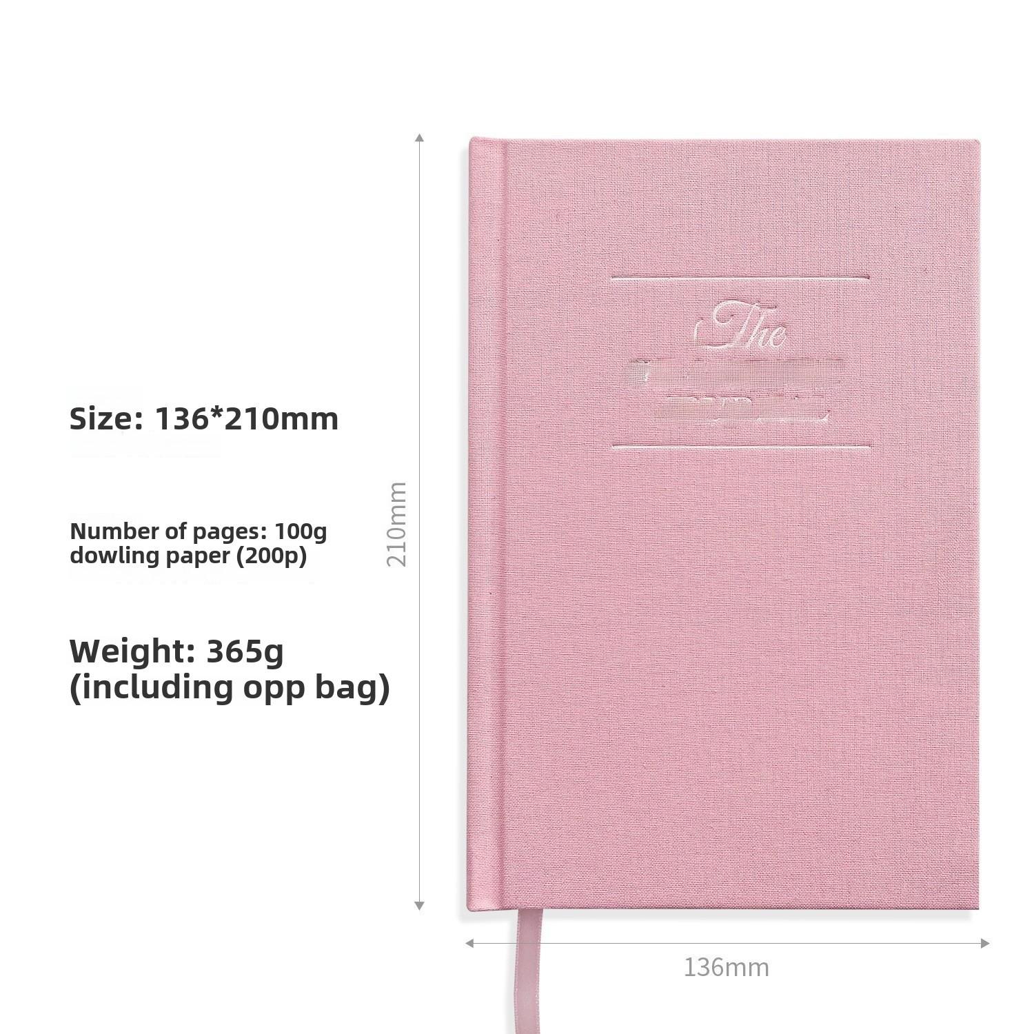 

Дневник благодарности А5 для международного использования: 5-минутный блокнот в тканевой обложке A5 розовый