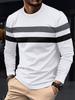 Autumn/Winter Fashion Men's Long Sleeve Round Neck Splicing T-shirt Business Anti Wrinkle Street Wear Casual Top