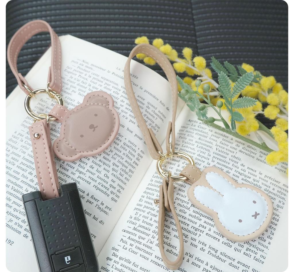 [Nicot] [Miffy] PU Smart SchlüsselanhängerCharakterAuto ZubehörLanyardGeschenkSüßer Bär (Miffy Boris)