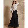 Jupe Maxi d'Été pour Femme à Volants sur l'Ourlet en PolyMélange | Jupes Longues Taille Haute | Jupe Unie Fluide Coupe A pour Toutes les Occasions | Style Bohème Élégant