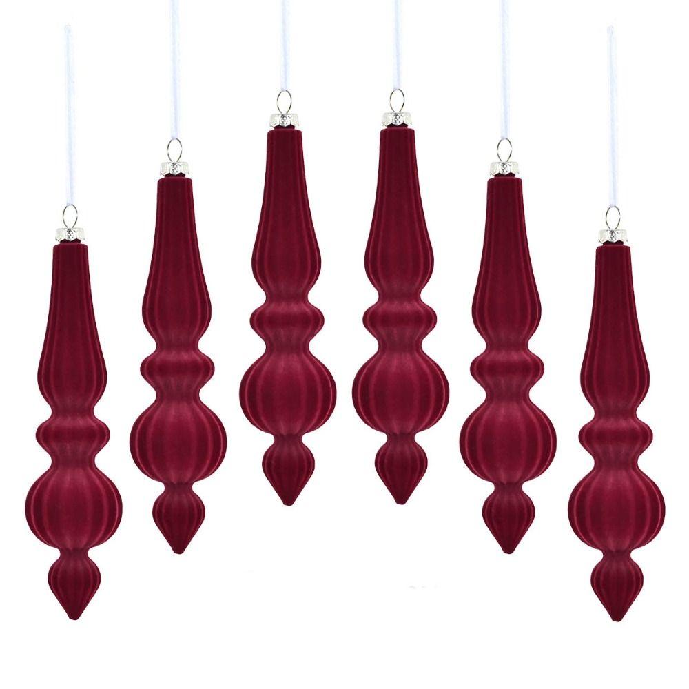 6pcs/Box Velvet Ball Christmas Tree Ornament Plastic Christmas Gift Christmas Gifts Boxes Pendant