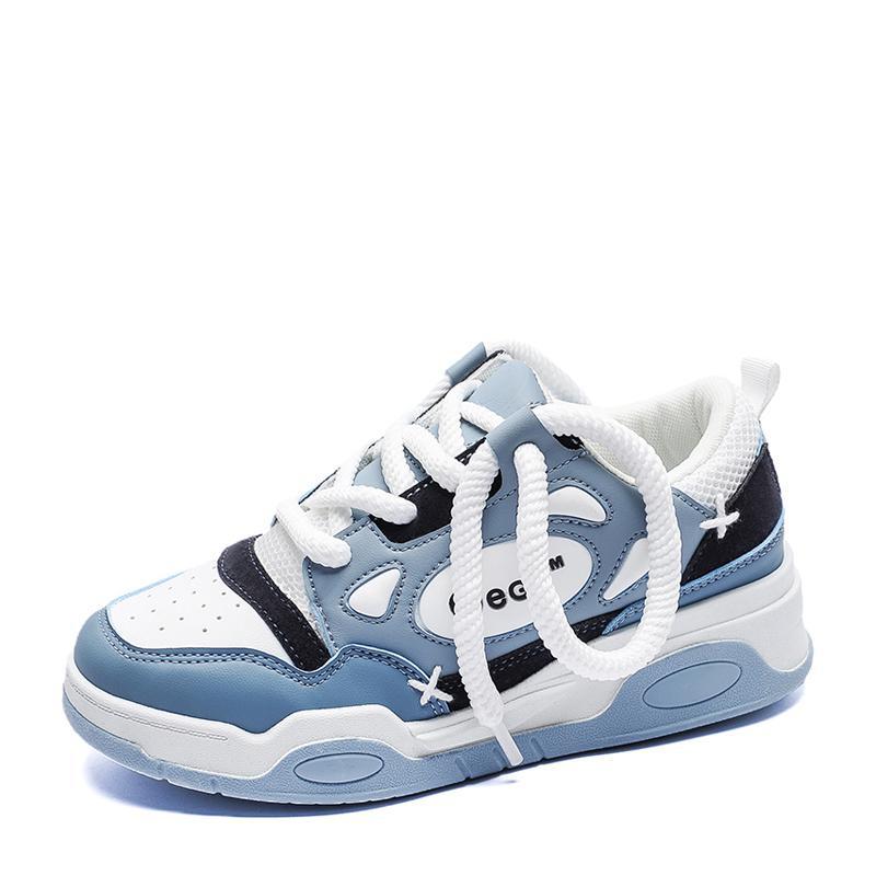 Mode Damen Casual Skateboard Schuhe Dicksohlige Klobige Sneaker Paar Atmungsaktiv Schnürschuhe Vulkanisierte Schuhe Damen Plateau-Sneaker