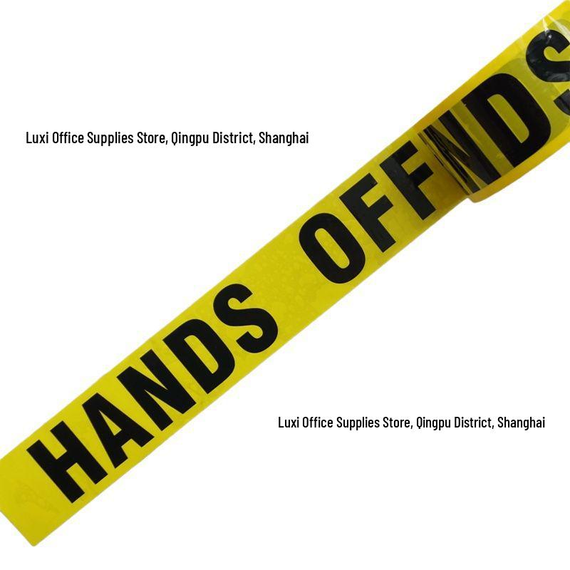 Large Roll Warning Tape - Black Text on Yellow Background, 4.8CM Wide, 25M Long