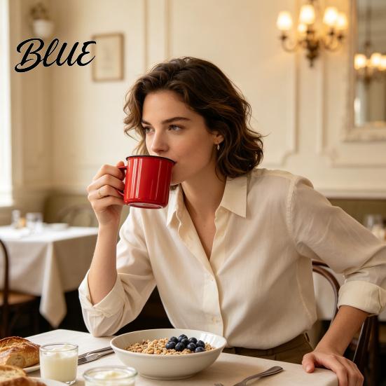 Enamel Coffee Mug Style Kitchenware Handle Color Solid Vintage with Heat Resistant Drinking Cup Durable Portable Tableware for Home