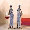 Resin African Female Figure Sculpture Tribal Women Statue for Decoration
