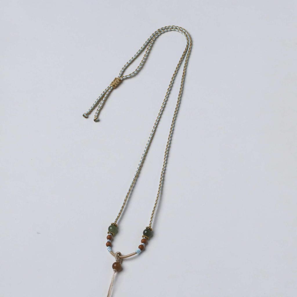 Elite Hetian Jade Pendant with Red Rope: Ultra-Thin Unisex Peace Buckle Necklace