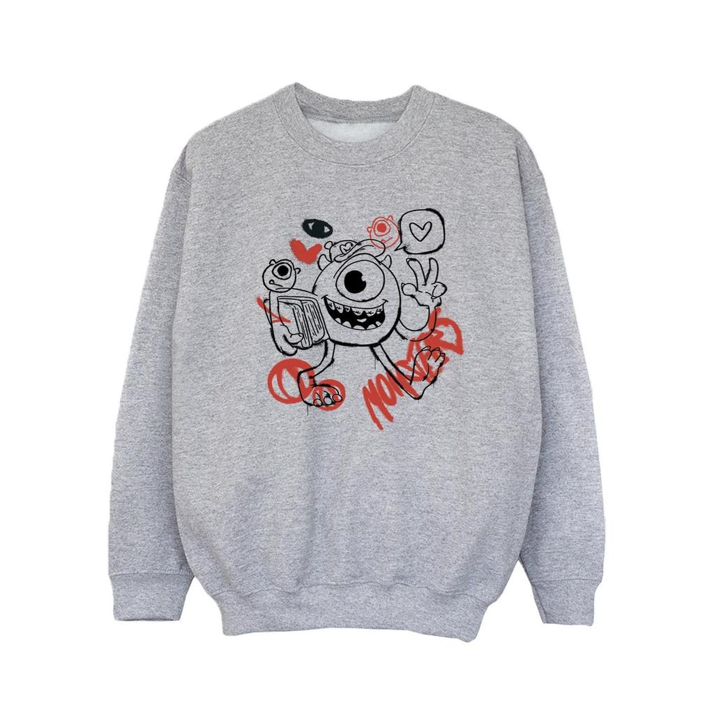 Monsters Inc Girls Mike Wazowski Graffiti Sweatshirt