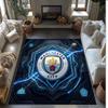Manchester City Printed Flannel Area Rug Non Slip Soft Polyester Floor Carpet Indoor Decor Mat for Bedroom Living Room Sofa
