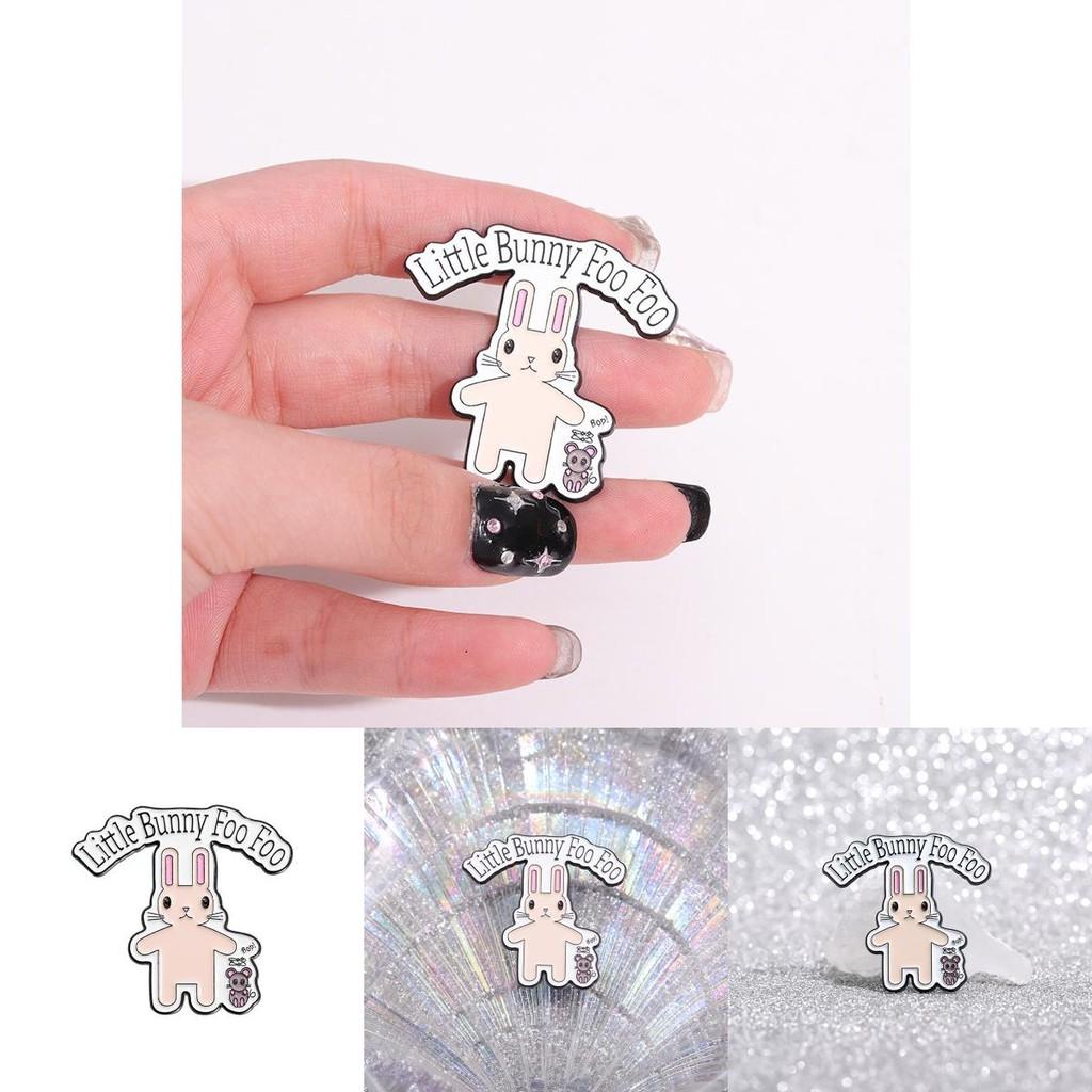 Adorable Cartoon Metal Brooch Pink Bunny And Mouse Design Stylish Accessory For Everyone