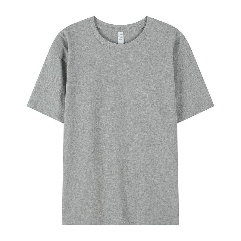 YPRS210g oversize double yarn pure cotton short-sleeved T-shirt for men and women, white heavy loose trendy bottoming shirt
