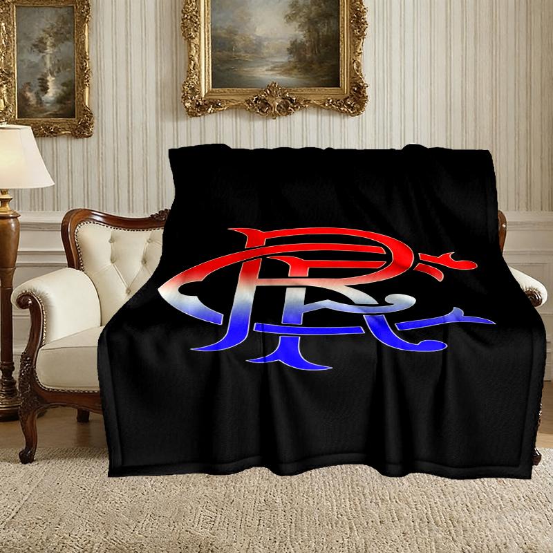 [1pc Rangers FC Blanket] All-Season Blanket - Cozy Blanket for Sofa Couch Home Decoration, Digital Printed Nap Blanket