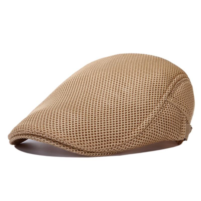 Peaked Cap Men's Spring and Summer Breathable Mesh Forward Hat Solid Color Beret Outdoor Cool Hat Women